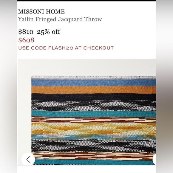 MISSONI HOME
Yailin Fringed Jacquard Throw - Picture 4 of 7